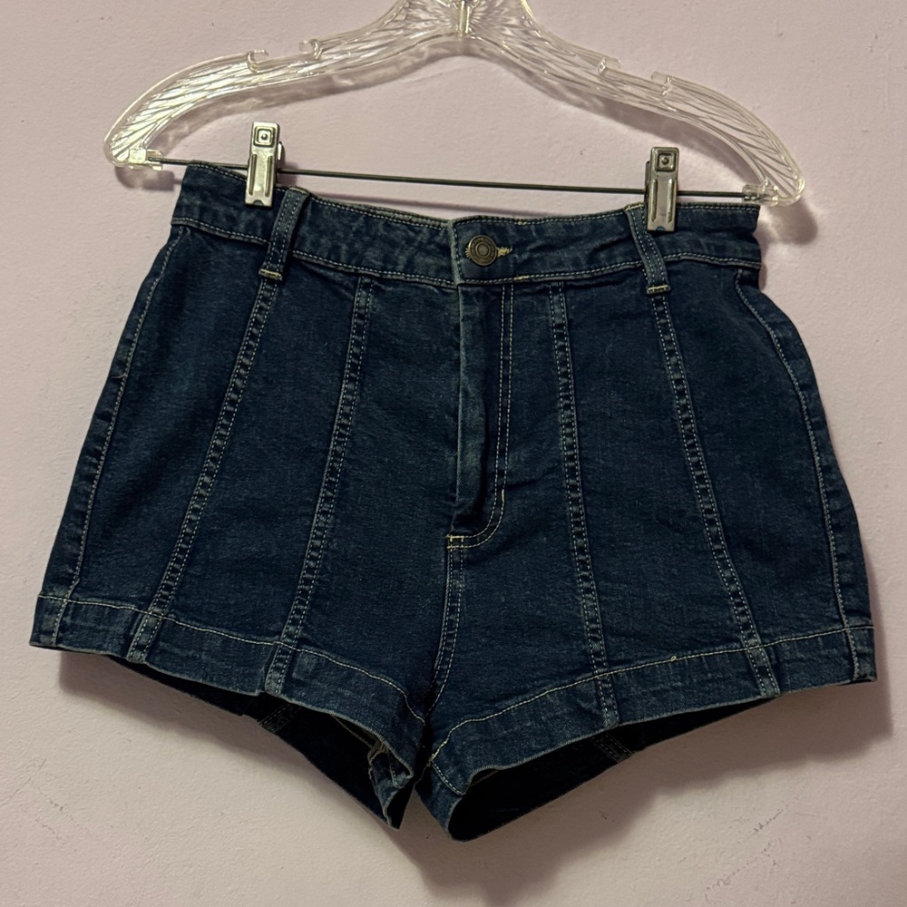 Cotton On Dark Blue High Micro Denim Shorts 28